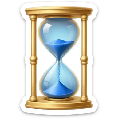 Hourglass of Time — gold frame + blue sand glow sticker