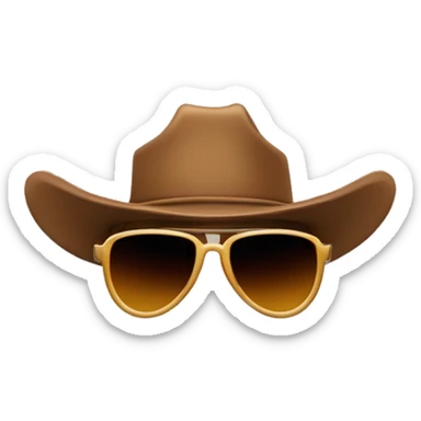 cowboy sunglasses slight smile sticker