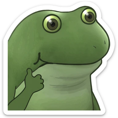 bufo frog meme style reading a pharmacology textbook sticker