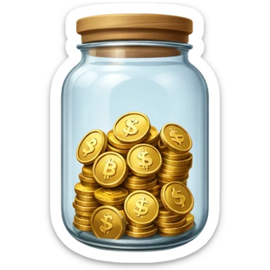jar with a few coins sticker