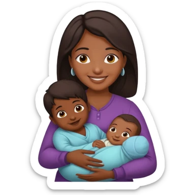 indian mum with infant sticker