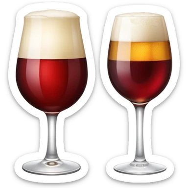 a glass of wine and beer sticker