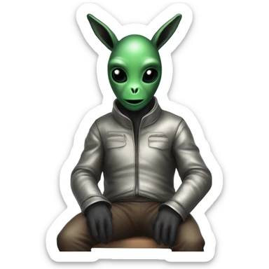 An alien riding a donkey sticker