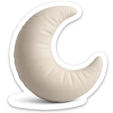 crescent moon with a soft and plush look, cushion style sticker
