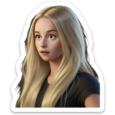 blonde girl with long hair sticker