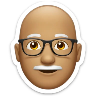Man going bald with square glasses  sticker