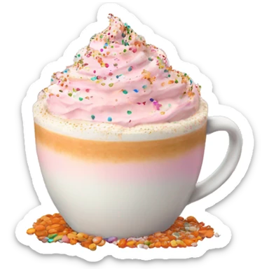 Light pink pumpkin latte with Multicolored Sprinkling sticker