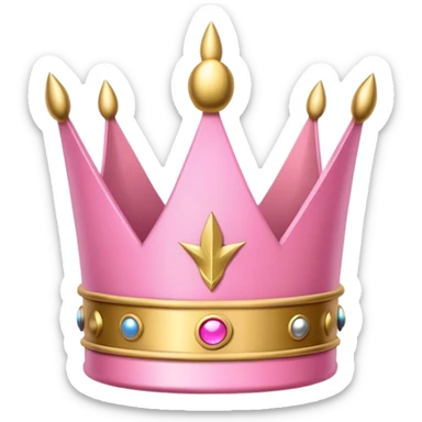 fancy pink crown with a bullet at base sticker
