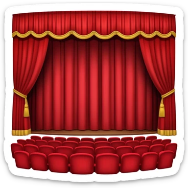 An emoji of a empty theatre stage with red curtains simple sticker