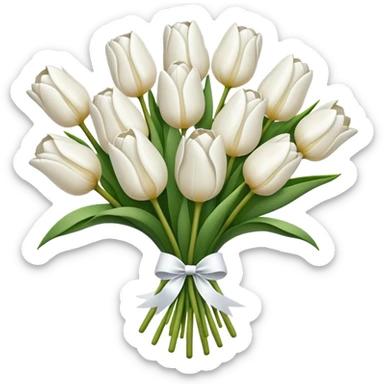 white tulip bouquet  sticker