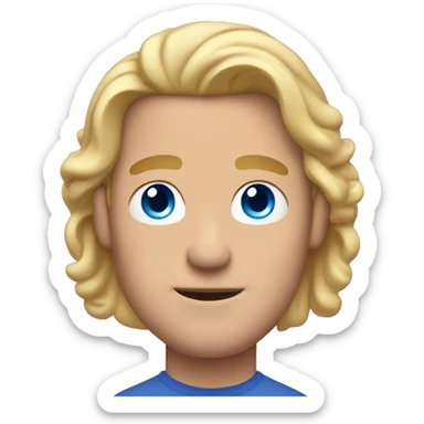 Man with blond hair and Blue eyes and Air pods max  sticker