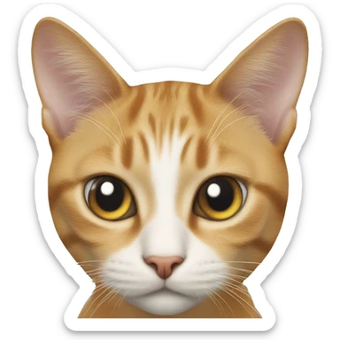 cat with a piece of brad n top of it's head sticker