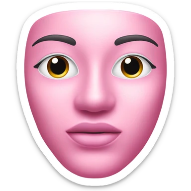 Moisturizing hydrogel face mask pink with slits for eyes, lips and nose  sticker