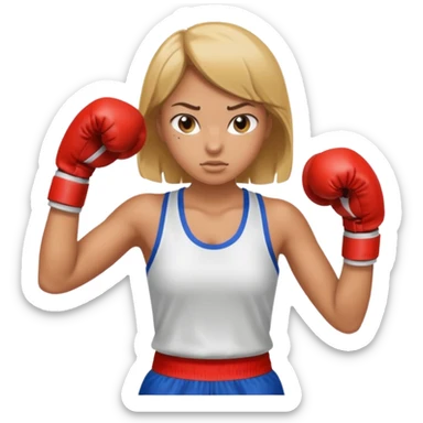 girl boxing with shirt on  sticker