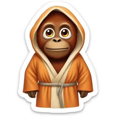 Orangutan in a robe standing  sticker