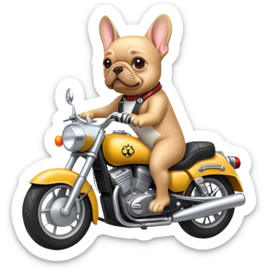Frenchie  on motorcycle  sticker