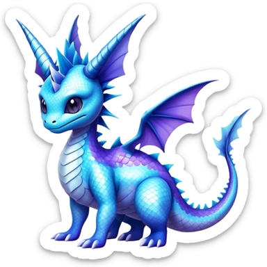 Edgy cool Dragonair-Vaporeon-creature-hybrid full body  sticker