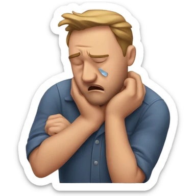 Men who cry trying to fix a broken heart of his wife sticker