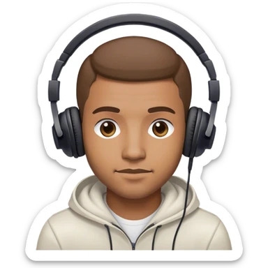 Muchacho guapo con audífonos jugando playstation sticker