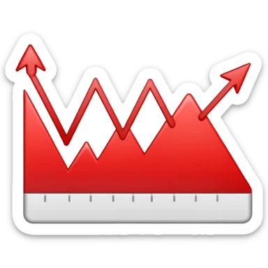 graph with line going down and the line being red sticker