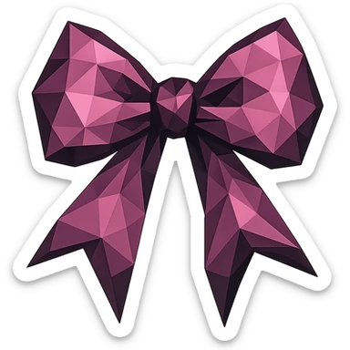 pink gothic bow gothic style polygonal illustration sticker