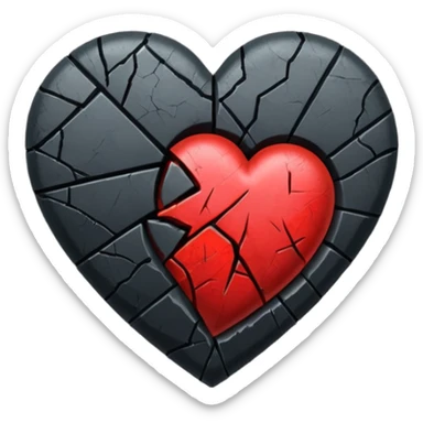 Corazón roto negro sticker
