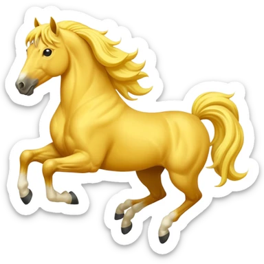 Yellow horse jumping  sticker