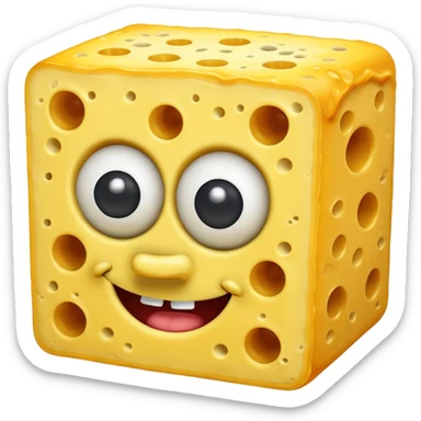 Give me a spongebob make it yellow but in cheese  sticker