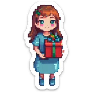 Boyfriend character with gift box, romantic sticker