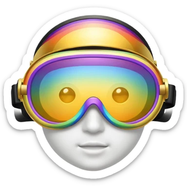 gold simulation rainbow visor goggles sticker