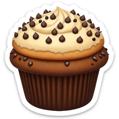 dark brown vanilla muffin chocolate sprinkles on top sticker
