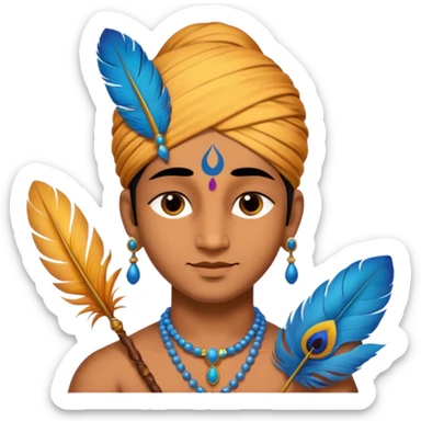 Krishna Feather sticker