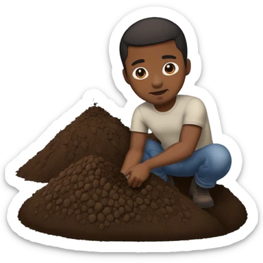 Black man and dirt sticker