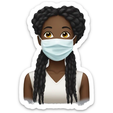 Skincare black woman with a face mask and dreadlocks sticker