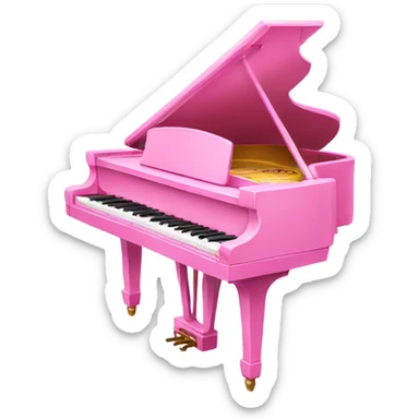 pink piano sticker