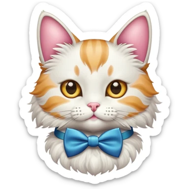 Gato y moño sticker