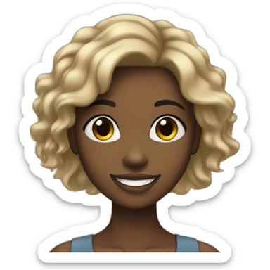 23 year old african girl with black hair smiling sticker
