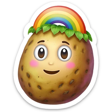 Rainbow over a potatoe sticker