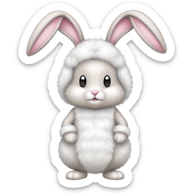 in easter bunny costume sticker