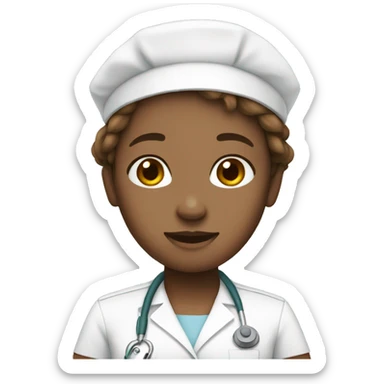 Cute nurse emoji brown hair  sticker