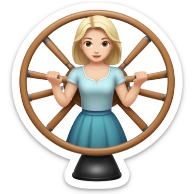 female spinning sticker