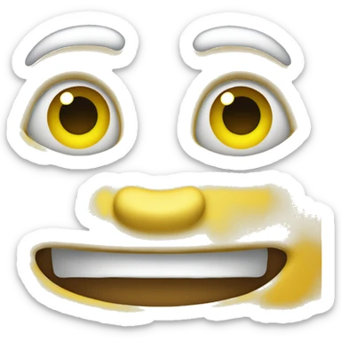 Default yellow emoji face making the “poggers” expression sticker