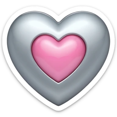 platinum heart with one mini pink heart inside of it  sticker