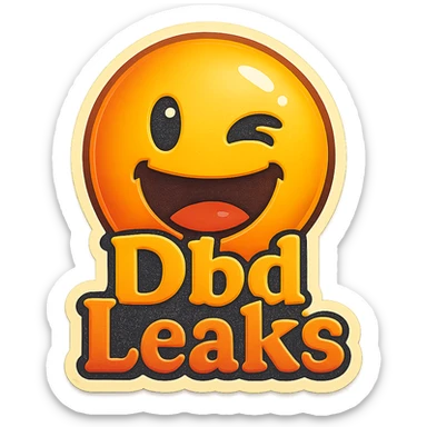 fun and attention-grabbing emoji with 'Dbd Leaks' in a sticker style, outlined text, transparent background sticker