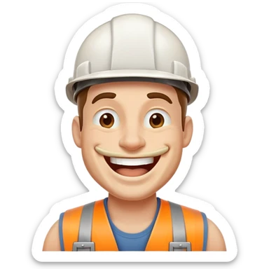 builder laughing exaggeratedly sticker