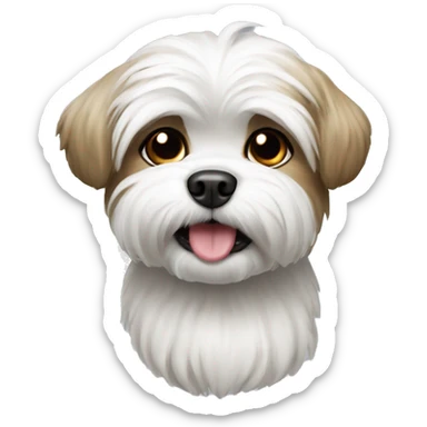 Shitzu dog white playing sticker