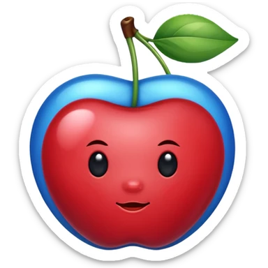 Une  cerise bleu ils 8 sticker