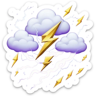 Wiz 101 casting sigil inspired storm magic, compose it of swirling clouds and lightning bolts and use rich purple and gold as the colors  sticker