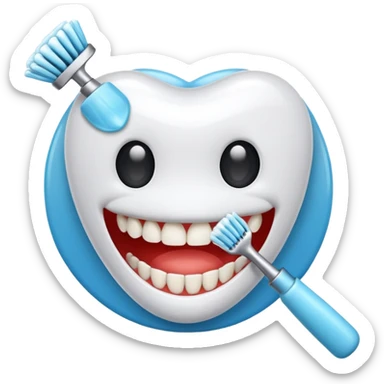 TEETH CLEANING icon in the rount sticker