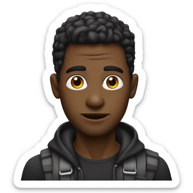 homem negro careca de cavanhaque com o polegar ra ci sticker